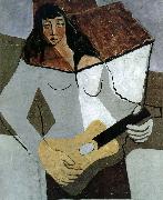 Juan Gris The fem playing guitar oil painting picture wholesale